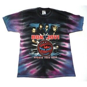 Bon Jovi Concert Tour T-Shirt Bounce Summer Tour 2003 Tie Died XL Jerzees Tag